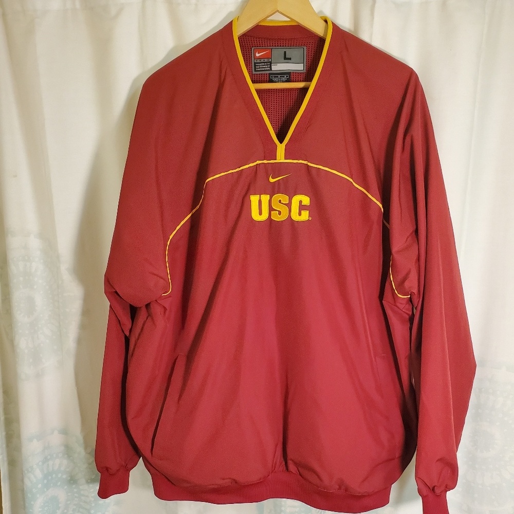 Nike USC Trojans Vneck windbreaker pullover large